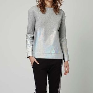 Topshop Holographic Sweatshirt